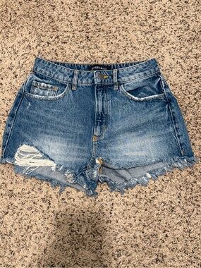 Avery Distressed Blue Jean Cutoff Shorts